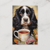 Cocker Spaniel black white Visitenkarte (Vorderseite)