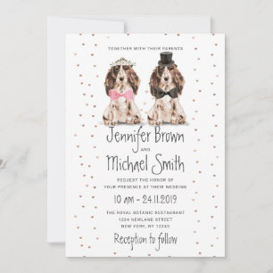 Cocker Spaniel Bräutigam Valentinstag Hochzeitshun Einladung