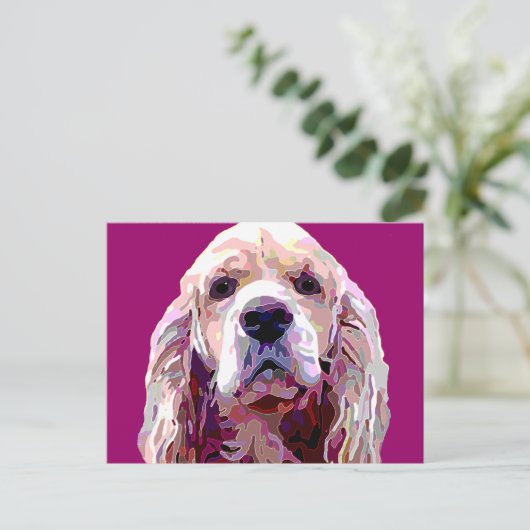Cocker Spaniel Bright Berry Colors Postcard Postkarte (Stehend Vorderseite)