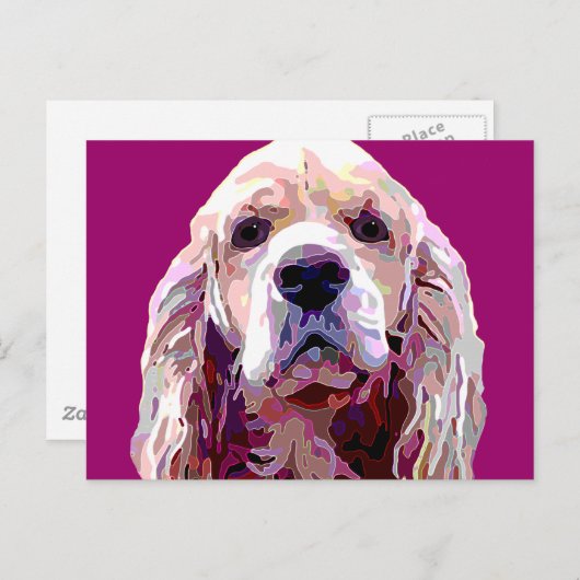 Cocker Spaniel Bright Berry Colors Postcard Postkarte (Vorne/Hinten)