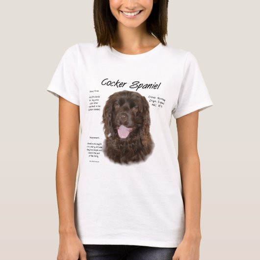 Cocker Spaniel (brn) History Design T-Shirt (Vorderseite)