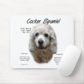 Cocker Spaniel (buff) History Design Mousepad (Mit Mouse)
