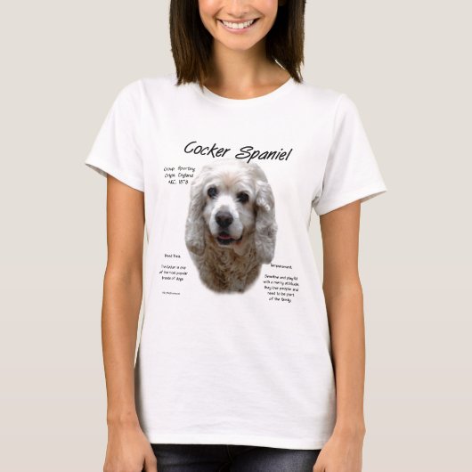 Cocker Spaniel (buff) History Design T-Shirt (Vorderseite)