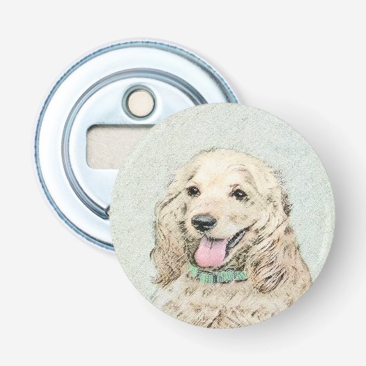 Cocker Spaniel Buff Malerei - Originale Hunde Kuns Flaschenöffner (Vorderseite)