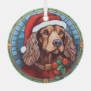 Cocker Spaniel Buntglas Weihnachten Ornament Aus Glas