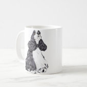 Cocker Spaniel BW Parti Kaffeetasse (Vorderseite Links)