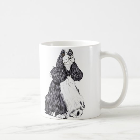 Cocker Spaniel BW Parti Kaffeetasse (Rechts)