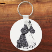 Cocker Spaniel BW Parti Schlüsselanhänger (Vorderseite)