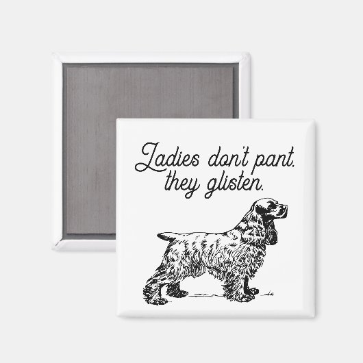 Cocker Spaniel Cartoon mit Funny Pet Joke Magnet (Vorderseite/Rückseite)