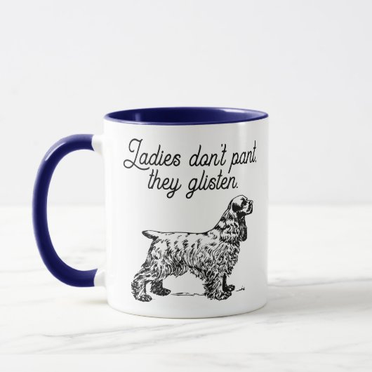 Cocker Spaniel Cartoon mit Funny Pet Joke Tasse (Links)