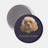 Cocker spaniel charm magnet (Vorderseite/Rückseite)