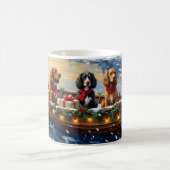 Cocker Spaniel Christmas Boat Holiday Kaffeetasse (Mittel)
