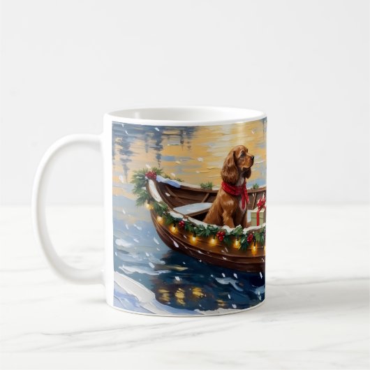 Cocker Spaniel Christmas Boat Holiday Kaffeetasse (Links)