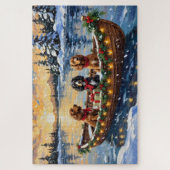 Cocker Spaniel Christmas Boat Holiday Puzzle (Vertikal)
