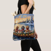 Cocker Spaniel Christmas Boat Holiday Tasche (Von Nahem)
