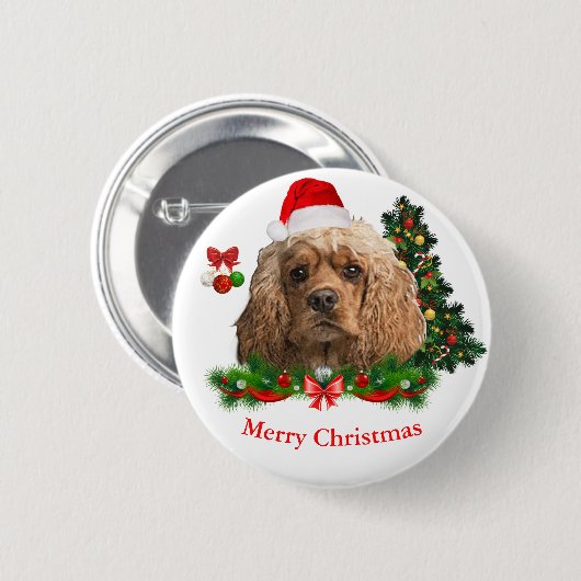 Cocker spaniel Christmas Button (Vorne & Hinten)