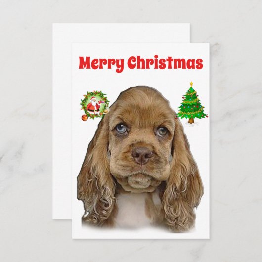 Cocker spaniel Christmas Cards (Vorne/Hinten)
