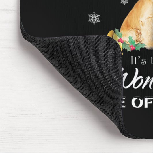 Cocker Spaniel | Christmas Cocker Spanischer Kaffe Mousepad (Ecke)