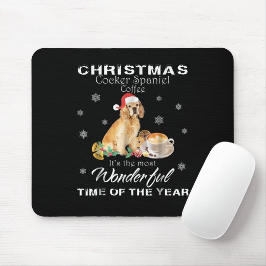 Cocker Spaniel | Christmas Cocker Spanischer Kaffe Mousepad (Mit Mouse)