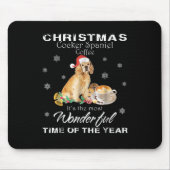 Cocker Spaniel | Christmas Cocker Spanischer Kaffe Mousepad (Vorne)