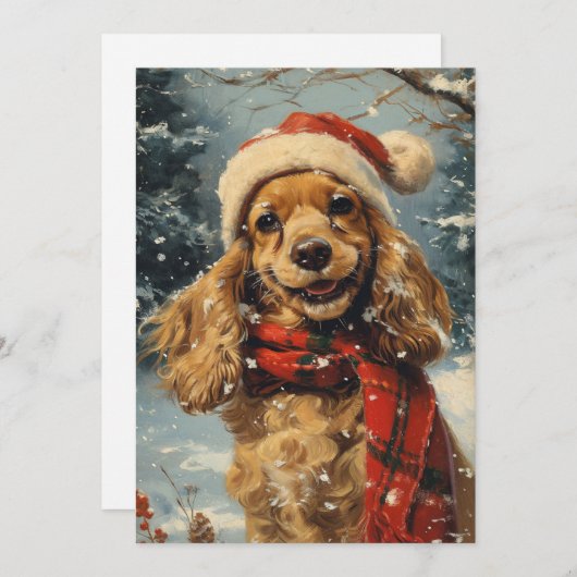 Cocker Spaniel Christmas Feiertagskarte (Vorne/Hinten)