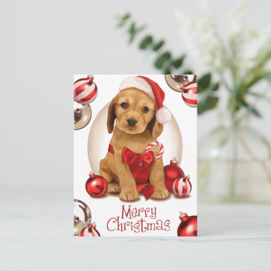 Cocker Spaniel Christmas Feiertagspostkarte (Stehend Vorderseite)