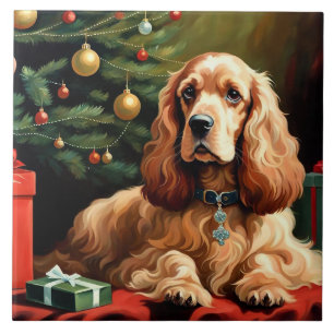 Cocker Spaniel Christmas Fliese