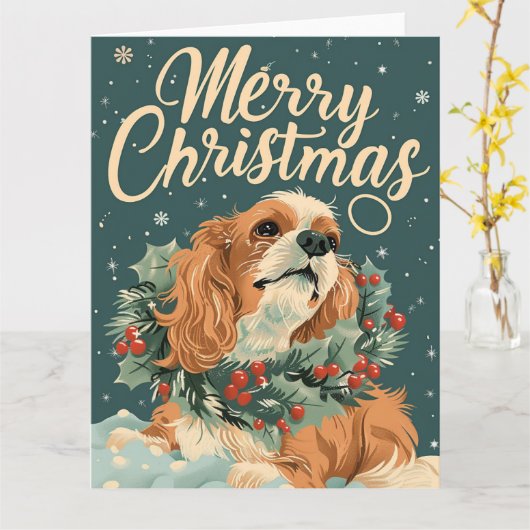 Cocker Spaniel Christmas Karte (Gelbe Blume)