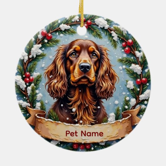 Cocker Spaniel Christmas Keramik Ornament (Hinten)