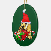 Cocker Spaniel Christmas Keramik Ornament (Links)