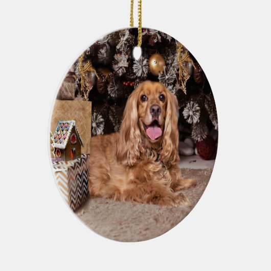 Cocker Spaniel Christmas Keramik Ornament (Rechts)