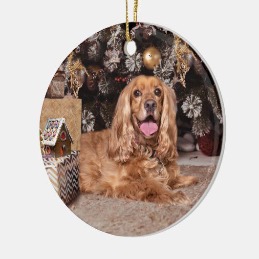 Cocker Spaniel Christmas Keramik Ornament (Links)