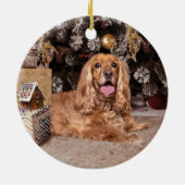 Cocker Spaniel Christmas Keramik Ornament (Hinten)