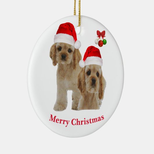 Cocker Spaniel Christmas Keramik Ornament (Rechts)