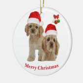 Cocker Spaniel Christmas Keramik Ornament (Links)