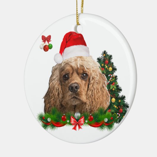 Cocker Spaniel Christmas Keramik Ornament (Links)
