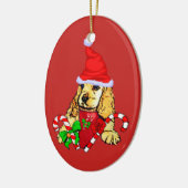 Cocker Spaniel Christmas Keramik Ornament (Links)