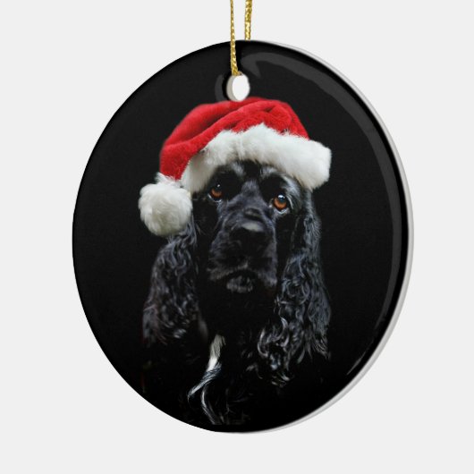 Cocker Spaniel Christmas Keramikornament (Links)