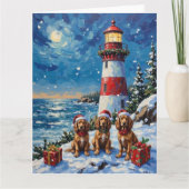Cocker Spaniel Christmas Lighthouse Holiday Karte (Vorderseite)