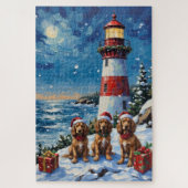 Cocker Spaniel Christmas Lighthouse Holiday Puzzle (Vertikal)
