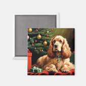 Cocker Spaniel Christmas Magnet (Vorderseite/Rückseite)