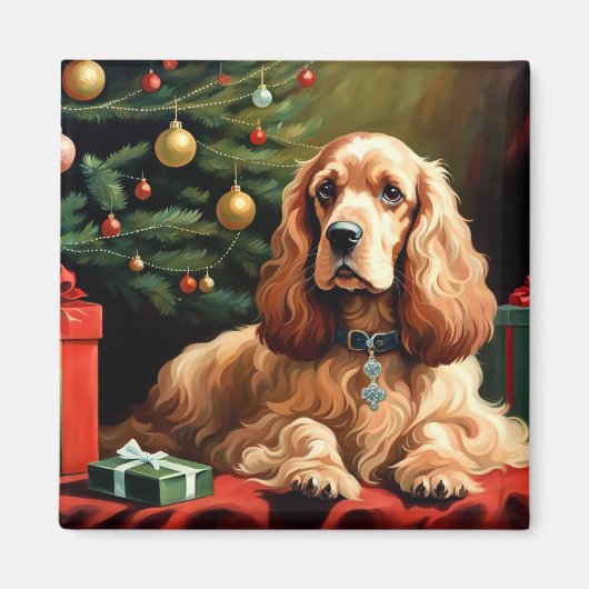 Cocker Spaniel Christmas Magnet (Vorne)