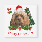 Cocker Spaniel Christmas Magnet (Vorne)