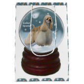 Cocker Spaniel Christmas Mittlere Geschenktüte (Rückseite)