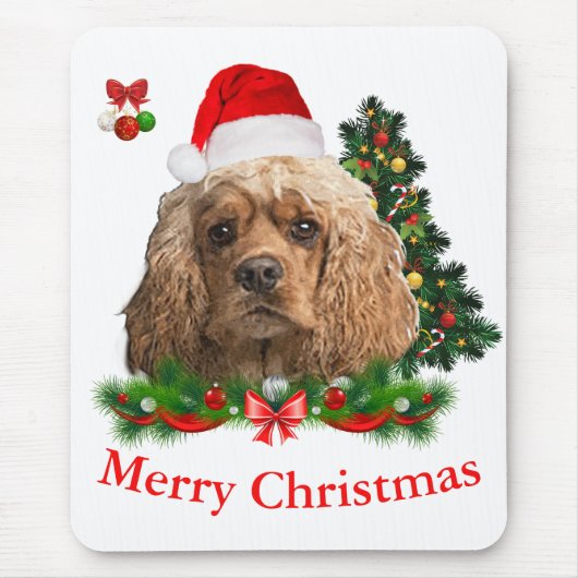 Cocker Spaniel Christmas Mousepad (Vorne)