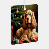 Cocker Spaniel Christmas Ornament Aus Metall (Vorderseite Rechts)