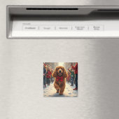 Cocker Spaniel Christmas Parade Holiday Painting Magnet (In Situ (Geschirrspüler))