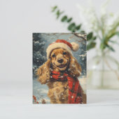 Cocker Spaniel Christmas Postkarte (Stehend Vorderseite)