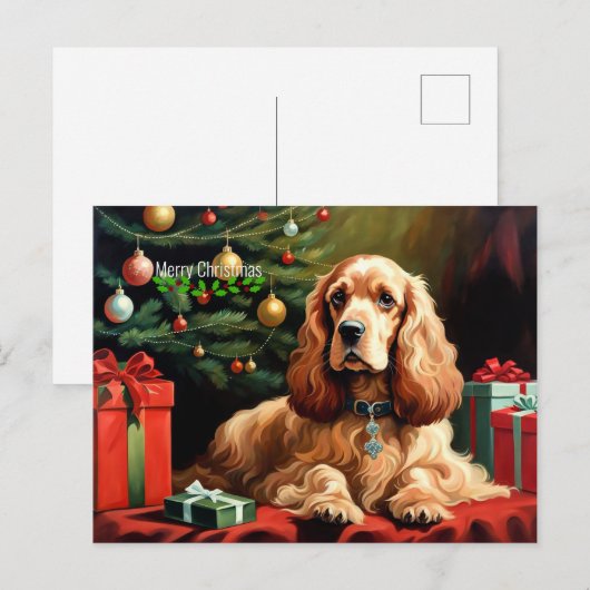 Cocker Spaniel Christmas Postkarte (Vorne/Hinten)