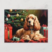 Cocker Spaniel Christmas Postkarte (Vorderseite)